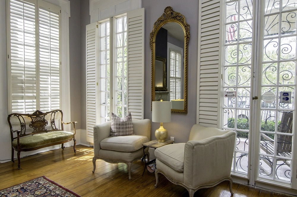 Historic New Orleans boutique hotel interior in Treme